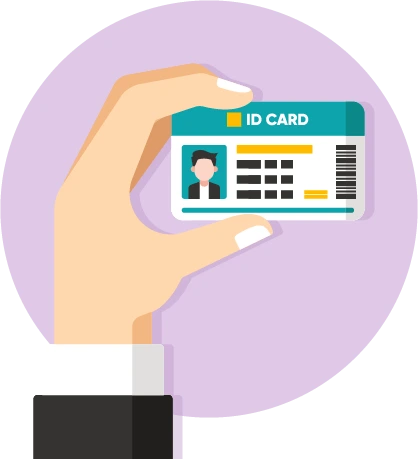 Hand holding ID card