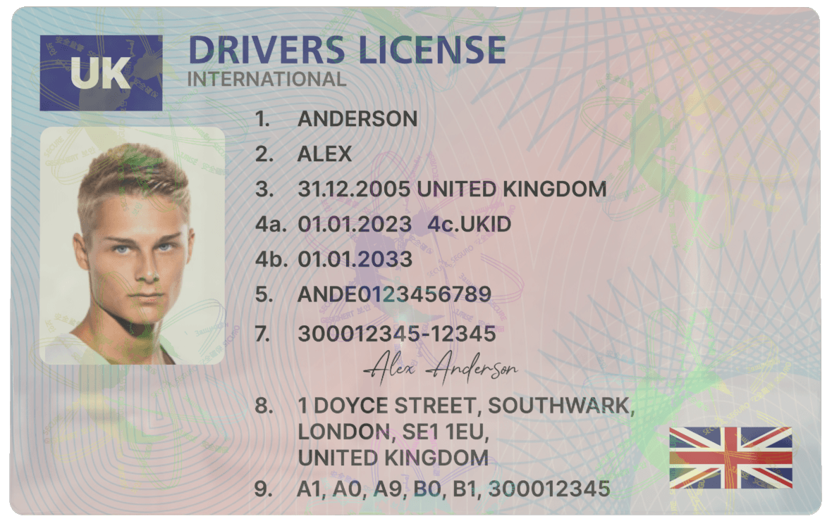 Classic UK Drivers License